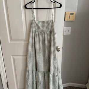 Green gingham dress